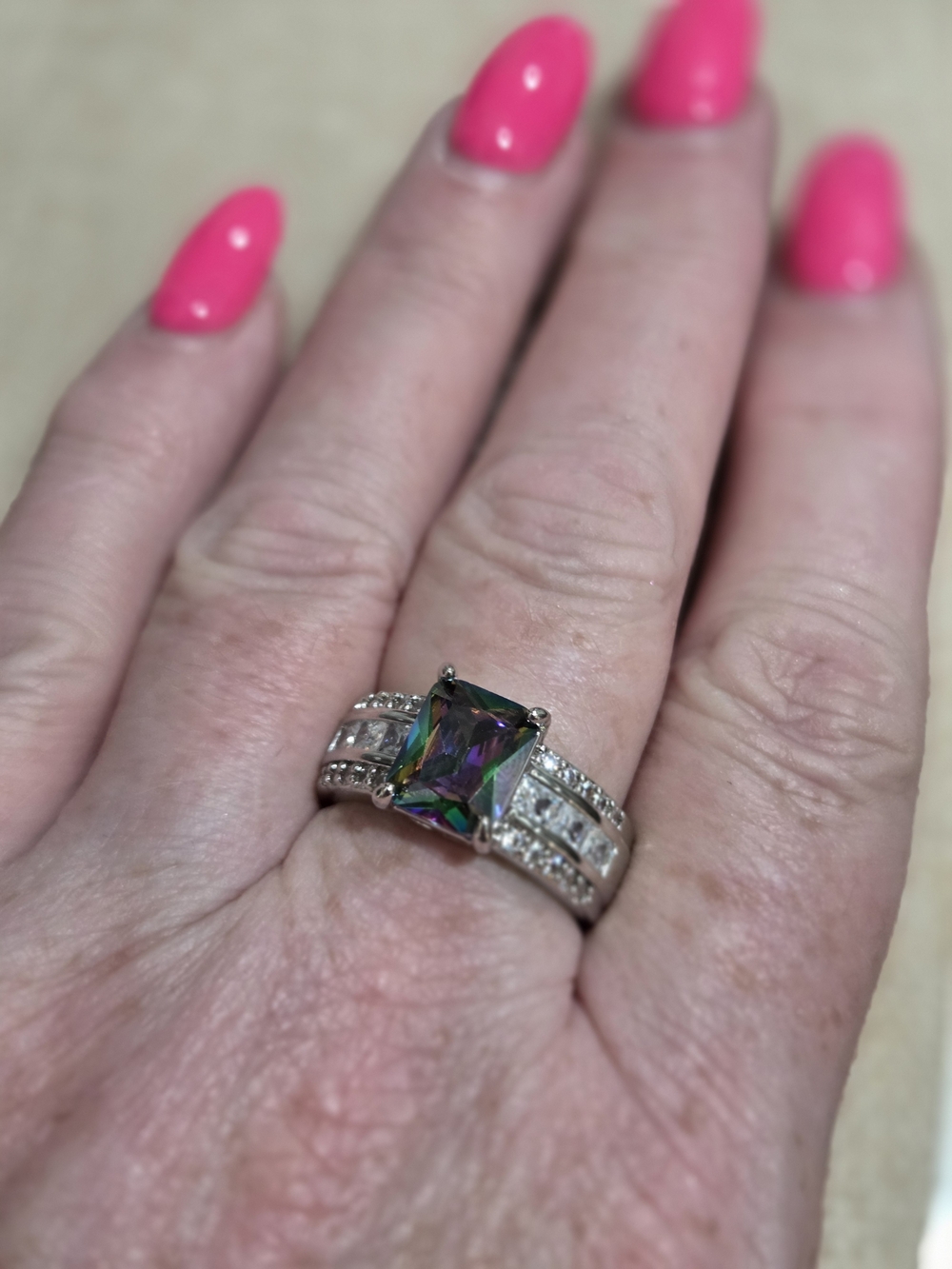 Mystic Topaz Multi-Color Ring~size 10 - Picture 4 of 4
